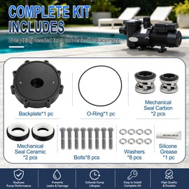R0445200 Pool Pump Backplate Replacement Kit with Mechanical Seal, O-Ring R0446300 & Hardware, Compatible with Zodiac Jandy ePump, Stealth, PlusHP, WaterFall, MaxHP Series Pumps JEP, SHPF, PHPF, MHPM