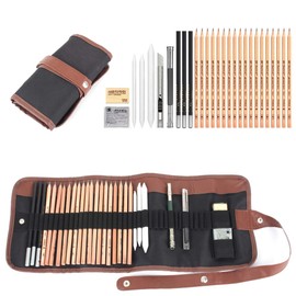 Yosoo 18 Zeichenstift Set, Zeichnen Pencil Sketch Set mit Canvas Skizzieren Zeichnung Bleistifte Profi Art Set für Anfänger Künstler Student und Kit Tasche