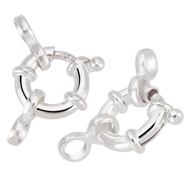 PH PandaHall 925 Sterling Silver Spring Clasps 2pcs Jewellery Spring Clasps 10 mm Jewellery Link Connectors Round Close Ring Clasp Findings for DIY Necklaces Bracelet Anklets Jewellery Making