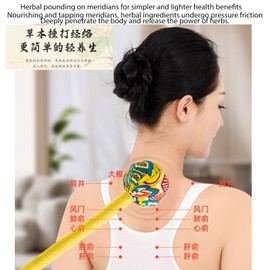 APSWUDR Manual Hammer Massager,Whole Body Massage Hammer,Back Pain Massage Hammer 2P Blue and Yellow…