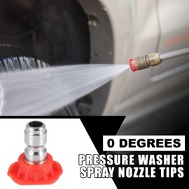 X AUTOHAUX 0 Degrees High Pressure Washer Spray Nozzle Tips Quick Connector Red 5 Pcs