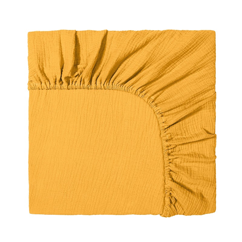 Fitted Crib Sheet Full Cotton Crinkle Fabric Soft Breathable Comfortable