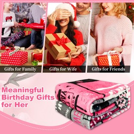 Domueay Birthday Gift for Women, Women Gifts for Birthday, Birthday Gift for Mum, Girlfriend, Wife, Grandma, Sister, Colleague, Funny Gift Ideas, Decorative Cuddly Blanket, 150 x 130 cm