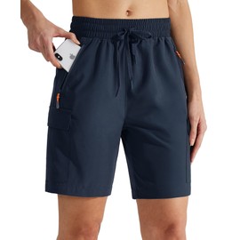 MASKERT - Pantalones cortos tipo cargo para mujer, 5 pulgadas, 7 pulgadas, 9 pulgadas, secado rápido, pantalones cortos de golf, ligeros, para correr, verano, informales, 7 Pulgadas-azul marino, XXXL