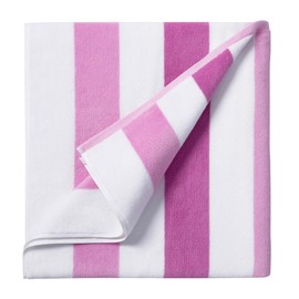 Bornbay Large Beach Towel Oversized - 40"X70" Big Cute Beach Towels, Extra Large Thick Pink Beach Towels, XL Wide Fluffy Swimming Towel Oversize, Giant Mauve Stripe Cotton Pool Towel for Adults