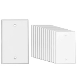 Ethernet Wall Plate - No Port 10 Pack UL Listed Blank Wall Plate Cover, Low Profile Outlet Covers for Hiding Wires, Unused Outlets and Switches, Easy Install Wall Plates with Screws-White