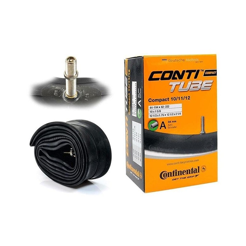 Continental Men's Compact Schrader Valve 34mm Inner Tube-Black, 12 Inch