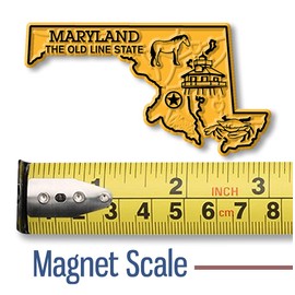 Maryland Small State Magnet by Classic Magnets, 3" x 1.6", Collectible Souvenirs Made in The USA