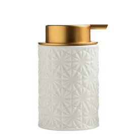 Comeon Ceramic Soap Dispenser for Bathroom Kitchen Countertop, 12.3oz Refillable Marble Dish Soap Dispenser with Pump, Liquid Lotion Hand Soap Dispenser Bottle Jar(Matte White)