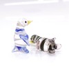 Sansukjai 2 Penguins Miniature Figurines Animals Hand Blown Glass Art