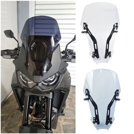 Midimttop Motorcycle Windshield Windscreen Shield Screen with Mounting bracket Wind Deflector moto Accessories fit for Hon-da Africa Twin CRF1100L Adventure Sport 2020 2021 (Light Smoke)
