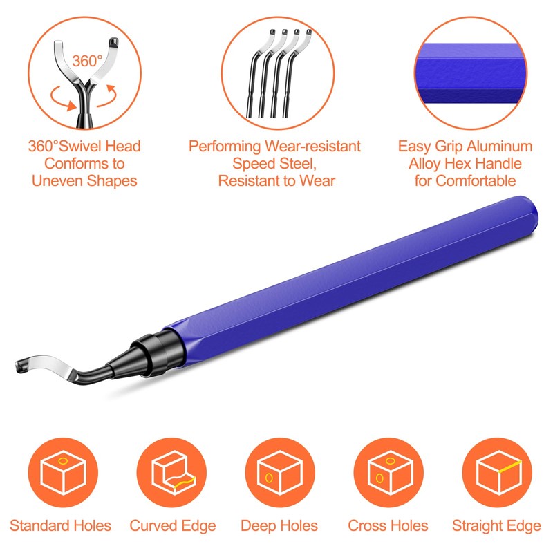 Frevoitna Universal deburring tool, 360° rotating deburring metal, hand deburring