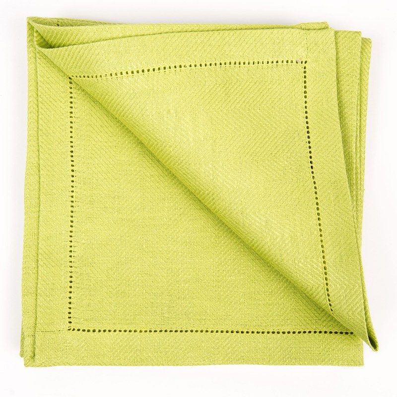 LinenMe X4 Emilia Napkins, 20 x 20, Erbsgrun