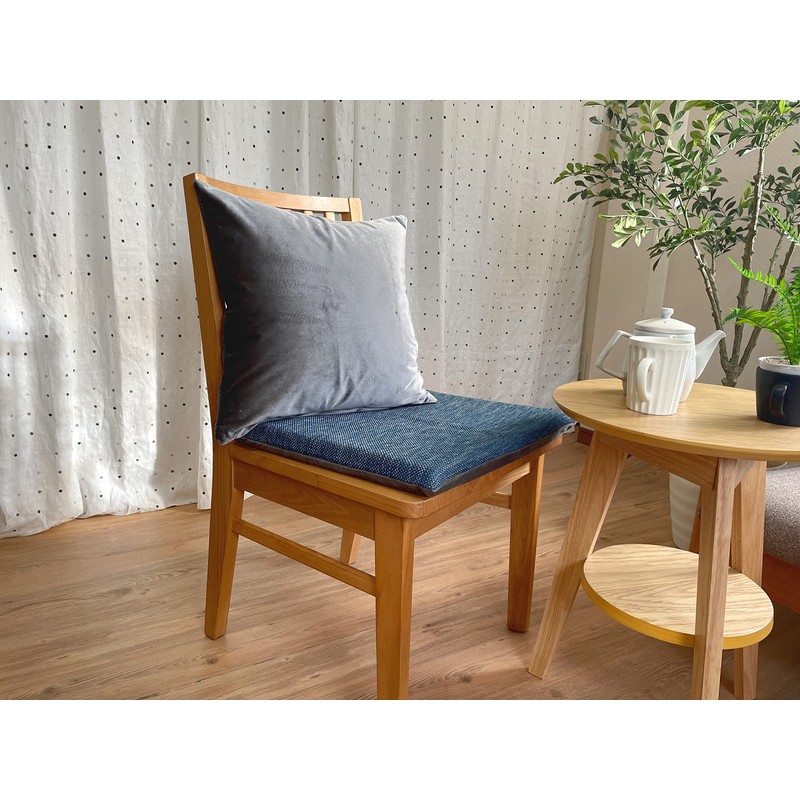 Gold Cushion Cover Solid Color (Semura Mid Blue, 45x45cm)