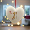 Image Industry Cat Ginger & White Ceramic Heart Bauble -