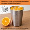 8PCS 304 Stainless Steel Cups with Straws, 11.95 Oz and