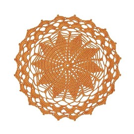 SUNONE11HKA 12 Inch Lace Crochet Doilies Table Placemat Washable Kitchen Round Leaves Decor Doily (1, Orange)