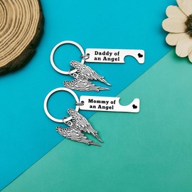 Loss Memorial Keyring Loss of Baby Sympathy Gift Mommy Daddy of an Angel Keyring Set Loss of Child Miscarriage Keepsake In Memory of Infant Child Loss Remembrance Gift Keychain Pregnancy Infant Loss