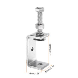 sourcing map 4pcs 304 Stainless Steel C Clamps 2.17" (55mm) Wide Jaw Opening Wood Clamps Metal U Beam Clamp for Woodworking Welding Building Household Mounting