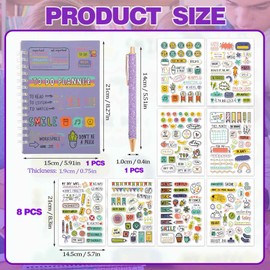 Daily Planner - Un_Dated Daily Planner with To-Do List Pad - Daily Notebook with Stickers and Pen