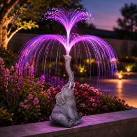 Solar Elephant Garden Statue for Outdoor Decor – Color-Changing LED Figurine Light for Yards, Patios & Porches