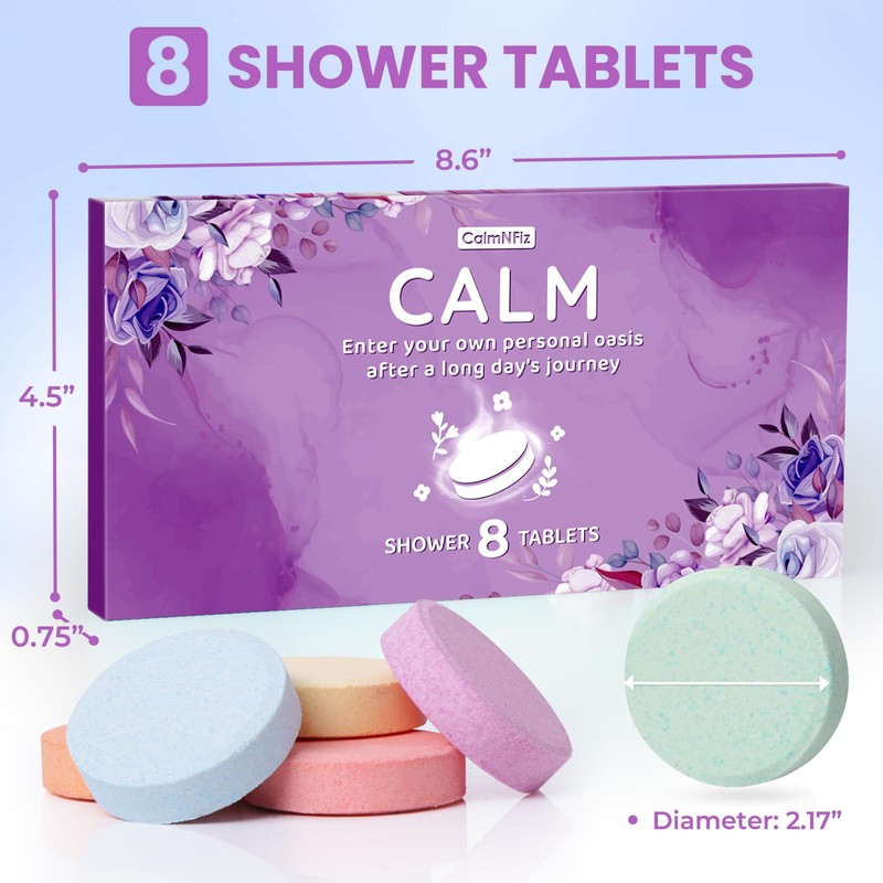 Shower Steamers 8 Pack Set Shower Bombs Tablets in Purple