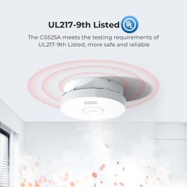 SITERWELL Smoke Detector, Smoke Detector 10 Year Battery with Photoelectric Sensor, Fire Alarm with Low Battery and Fault Warning for House and Bedroom, UL217-9th Listed, GS525A, 4 Packs