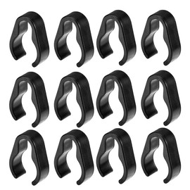 30Pcs Plastic Microphone Stand Cable Clips Universal Microphone Cable Fixing Clip Flexible Plastic Mount Clamp for Studio Accessories, 15 mm Wire, Black