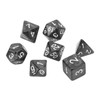 35Pcs Plastic Dice Kit Pearl Pattern White Numbers Polyhedral Dices