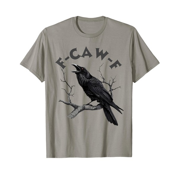 F-Caw-F Black Crow Pun Funny Bird Cawing Grunge Halloween T-Shirt