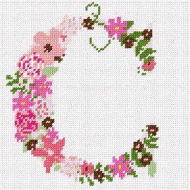 Pepita Needlepoint kit: The Letter C Flowering, 10" x 10"