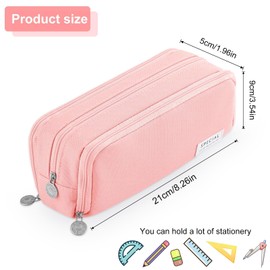 Pencil case, pencil case, zip bag, pencil case, teenager girls, pencil case, pens, 3 compartments, large capacity stationery pouch, pencil case, girls teenagers, pencil case, pink, Cosmetic bag