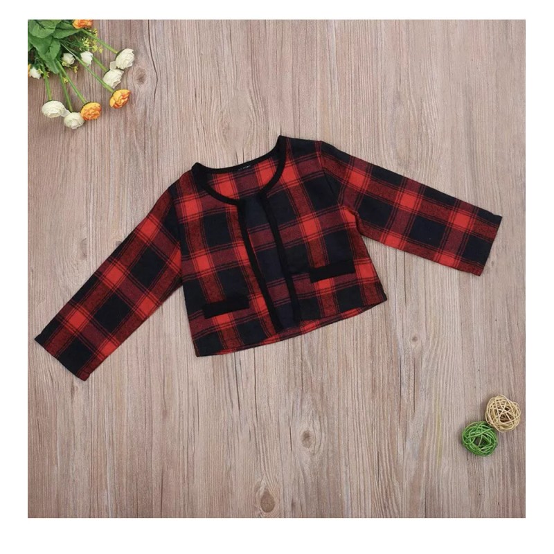 BeQeuewll Conjunto de falda de cuadros para bebés niñas con