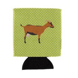 Caroline's Treasures BB7714CC Oberhasli Goat Green Can or Bottle Hugger Cooler Washable Drink Sleeve Collapsible Beverage Insulated Holder, Can Hugger, Multicolor