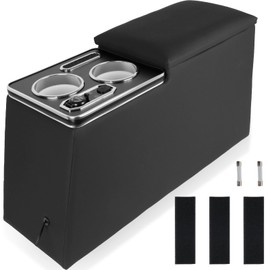 LORPHEIR Deluxe Center Console with RGB Lights & USB/Type-C - Compatible with Jeep CJ5 1976-1983, CJ7 1976-1986, Wrangler YJ 1987-1995 - Secure Storage Box with Charging Ports