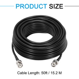 MECCANIXITY 1PCS RG58 Coaxial Cable 50ft/15.2 M, BNC Male to BNC Male Coax Cable 50 Ohm Low Loss Cable for CB Radio, Ham Radio, Antenna Analyzer