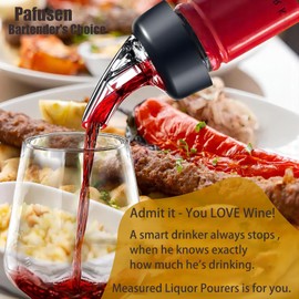 6 Pack Measured Liquor Pour Spout, Liquor Bottle Pourers, Measure Pour Spout for Liquor Bottles, Bottle Pourers for Alcohol, Shot Pourer Cocktail Liquor Dispenser Bar Bartending Tool -1.5oz/45ml