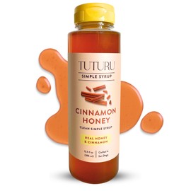 Cinnamon Honey Simple Syrup for Coffee, Cocktails, Tea, Matcha - Clean Simple Syrup with Real Cinnamon & Honey - 13.5 oz