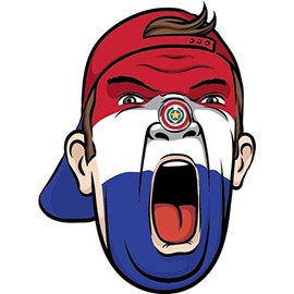 Zirni Paraguay Football Fan National Flag Face World Cup Soccer Sticker Decal Design