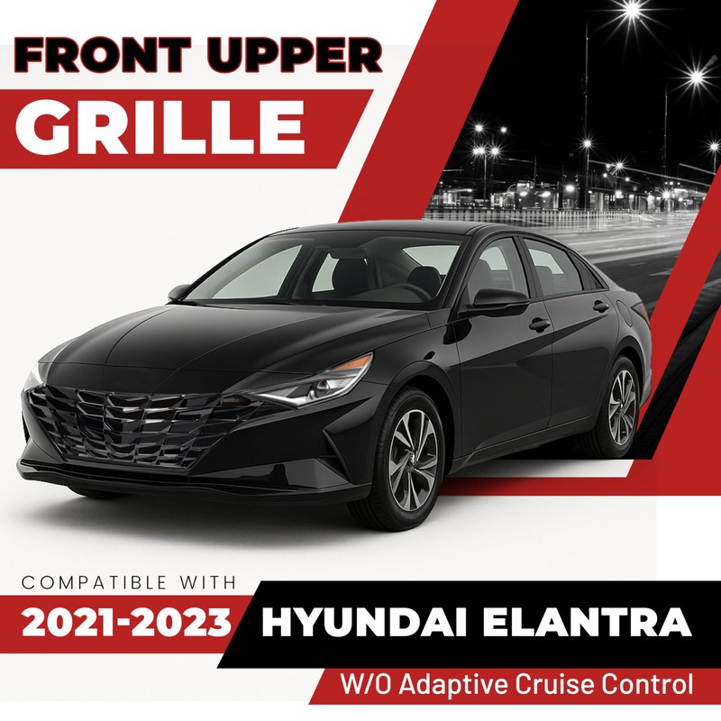 HECASA Front Grille Compatible with 2021-2023 Hyundai Elantra w/o Adaptive
