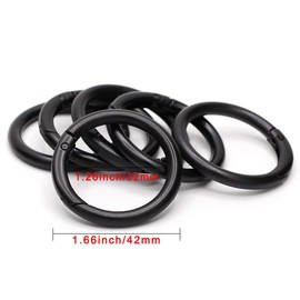 6Pcs Zinc Alloy Spring O Ring, 1-1/4" 32mm Gate O Ring Round Carabiner Snap Clip Trigger Spring Keyring Buckle, Metal O Ring for Bags,Purses