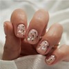 BFY Summer Press on Nails Short Square Fake Nails, Cute