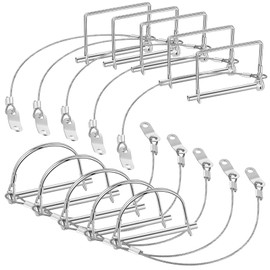 Umigy 10 Pcs Trailer Coupler Pin with Steel Quick Release Ring, 2-3/4" x 1/4" (L x W) Shaft Locking Coupler Pin for Farm Trailers Wagons Towing, Lawn, and Hitches, Prevents Loss(Silver)