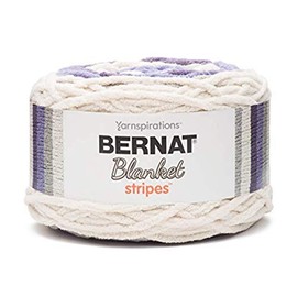 Bernat Blanket Stripes Yarn, 10.5 oz, Gauge 6 Super Bulky Chunky, Grapevine