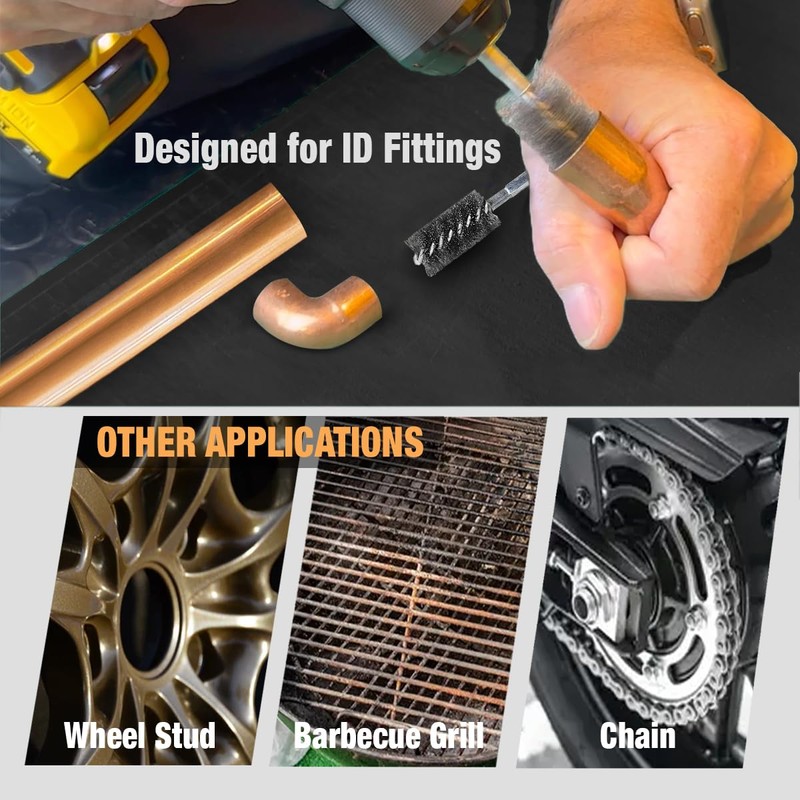 WICKED Professional ID Copper Tube Pipe Cleaner Replacement Brushes (1/2"