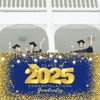 Graduation Garage Door Cover Banner Blue Gold Glitter Class of