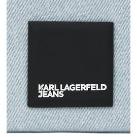 Karl Lagerfeld Jeans Women's Box Logo Mini Crossbody Cross Body, Light Blue, light blue