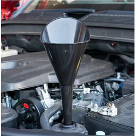 Fuel Funnel with Fine Mesh Filter and Handle for Easy Refilling - Thick Plastic Fuel Funnel for Petrol, Diesel, Oil, Ad-blue, Water, Screen Wash (Angle Top)