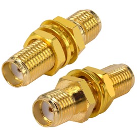 Boobrie SMA Female to Female Coaxial Adapter 2 Pieces SMA to SMA Bulkhead Connector SMA Female Connector SMA to SMA Female Adapter SMA to SMA 4G Antenna Socket Adapter for SMA Coaxial Cable for WiFi