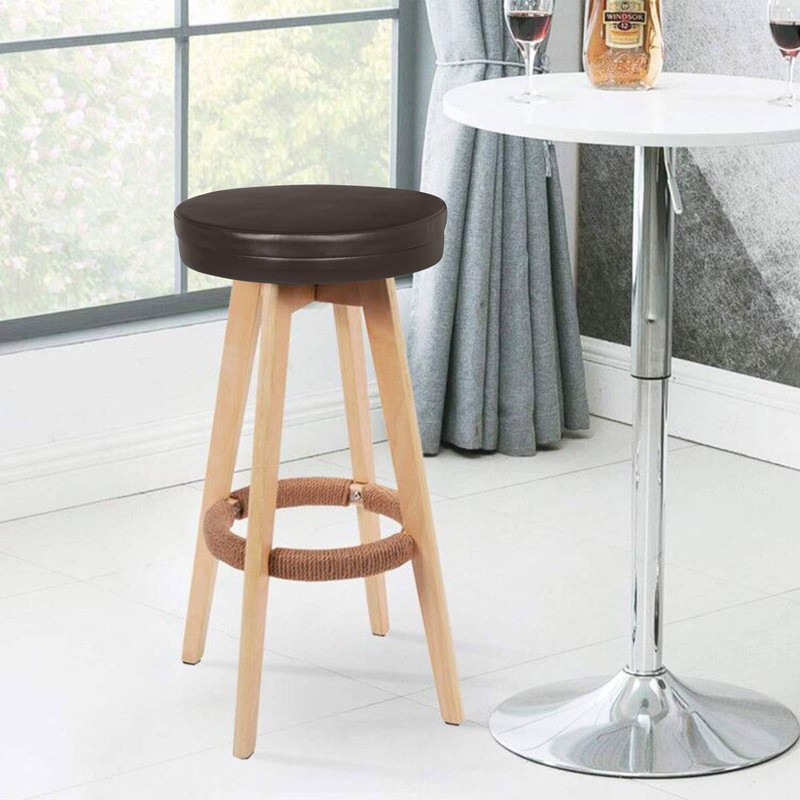 Shinnwa Bar Stool Covers Round, Waterproof Leather Bar Stool Cushions
